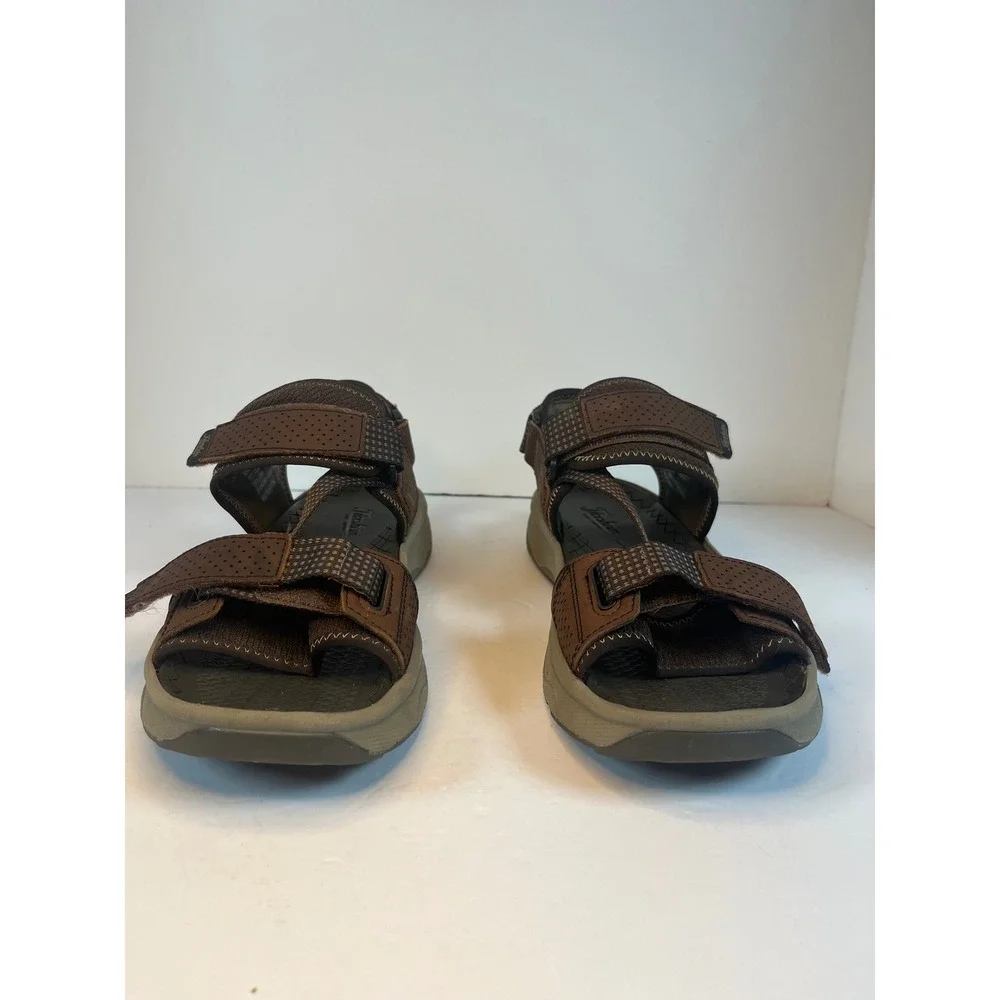 Florsheim Mens Brown Leather Sport Sandals Comfortech Flexsole Size 11M